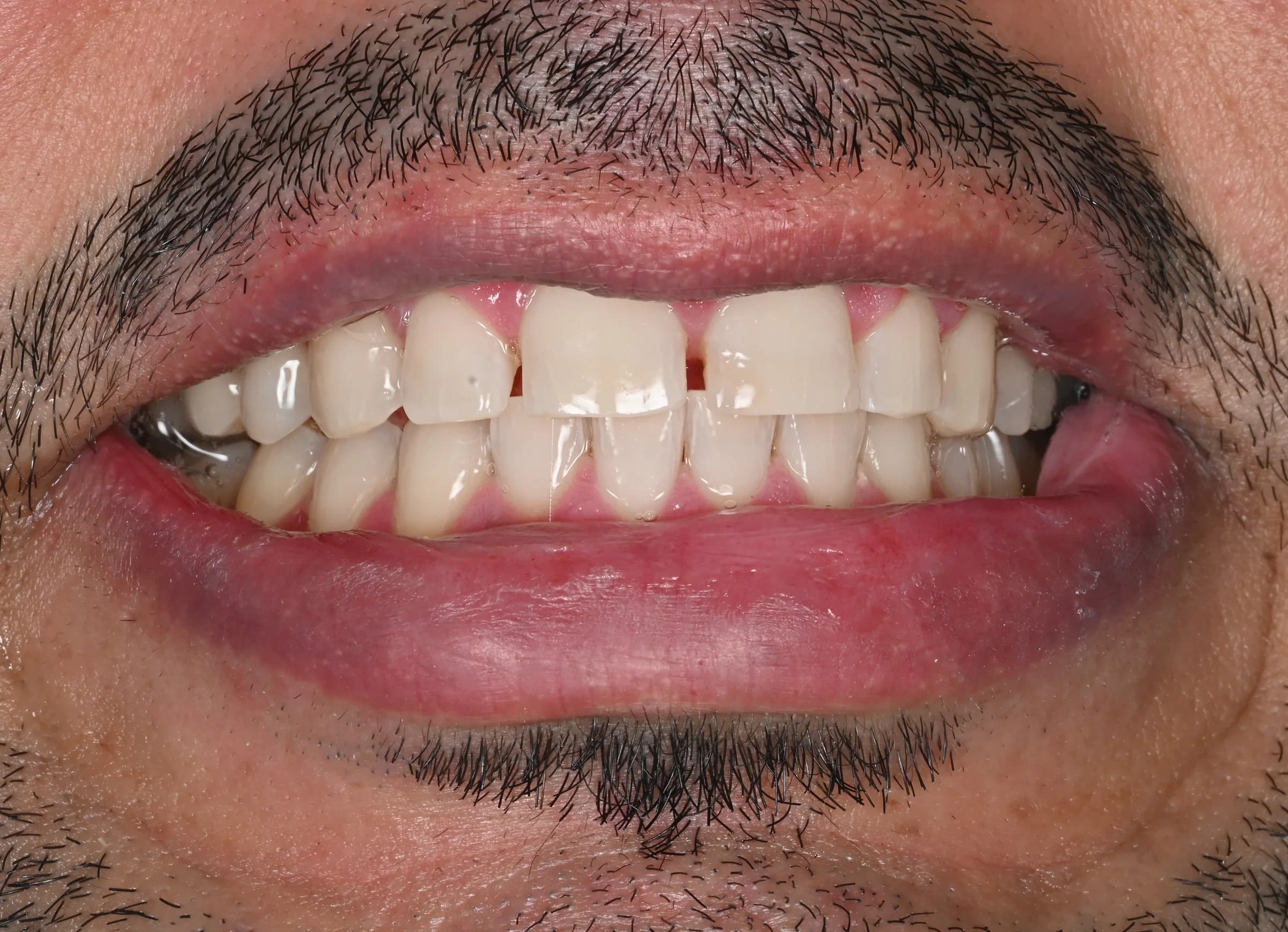 Whitening across both arches, shade matched — after treatment